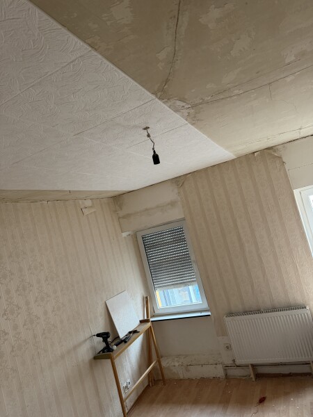 klebemontage einer abgehängte rasterdecke