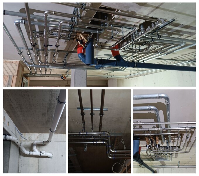 Arbeit unserer Monteure am Projekt in 🇩🇪 Lindau ✅ Montage von Abwasserleitungen sowie Installation