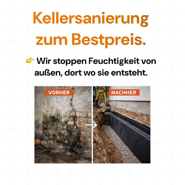 ✅ Keller-Sanierung (Vorher/Nachher) | TräumeBau GmbH - Abbruch, Tiefbau, Außenanlagen aus einer Hand