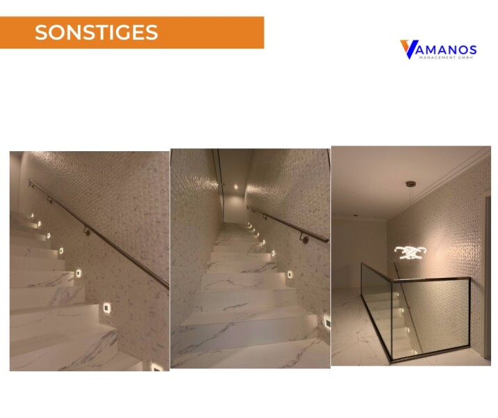 Treppen, Wände und Beleuchtung